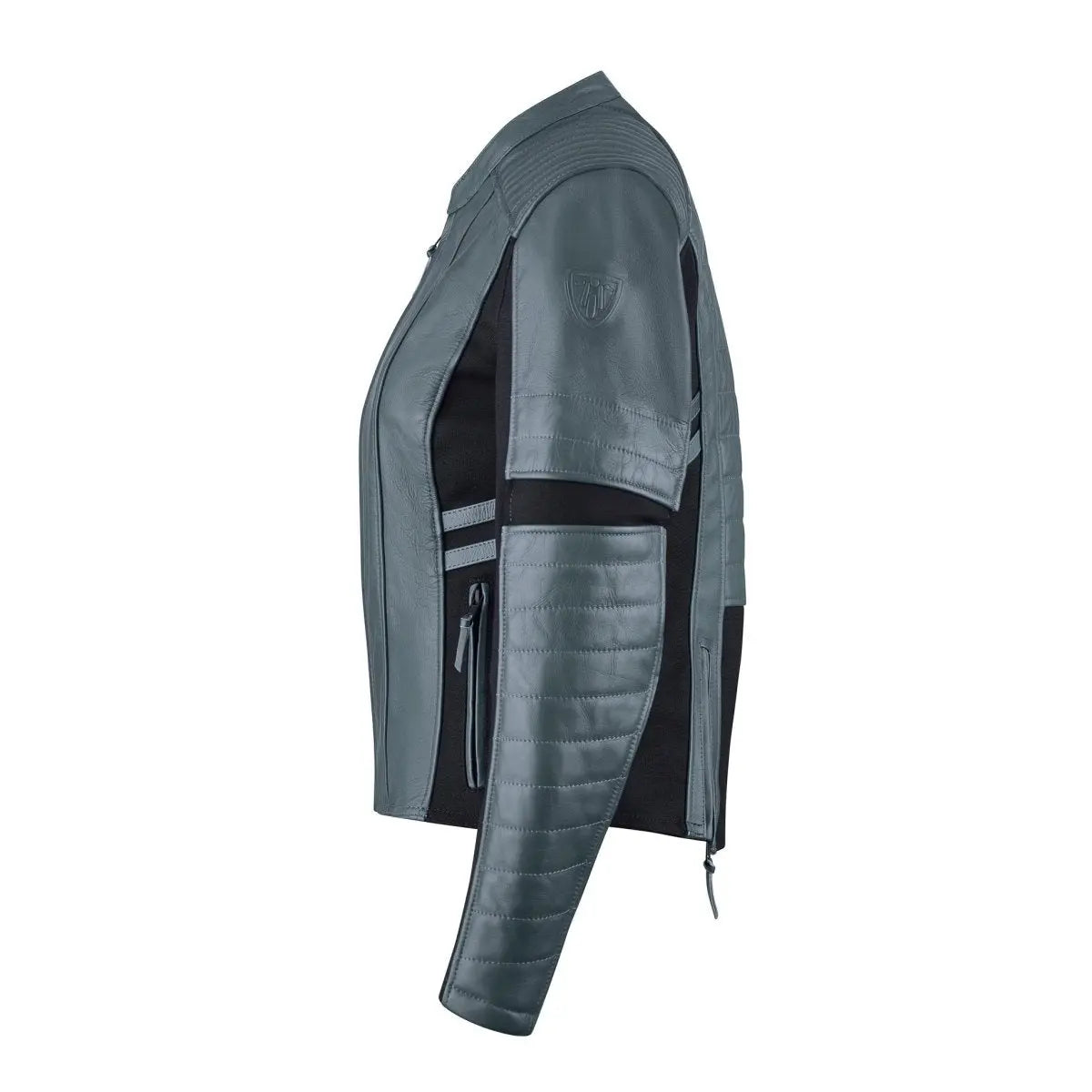 MotoGirl Amelia Leather Jacket Grey - available at Veloce Club