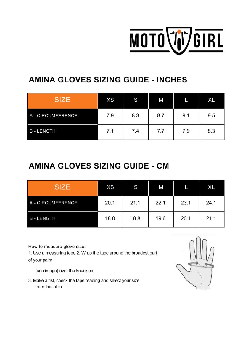 MotoGirl Amina Gloves Black - available at Veloce Club