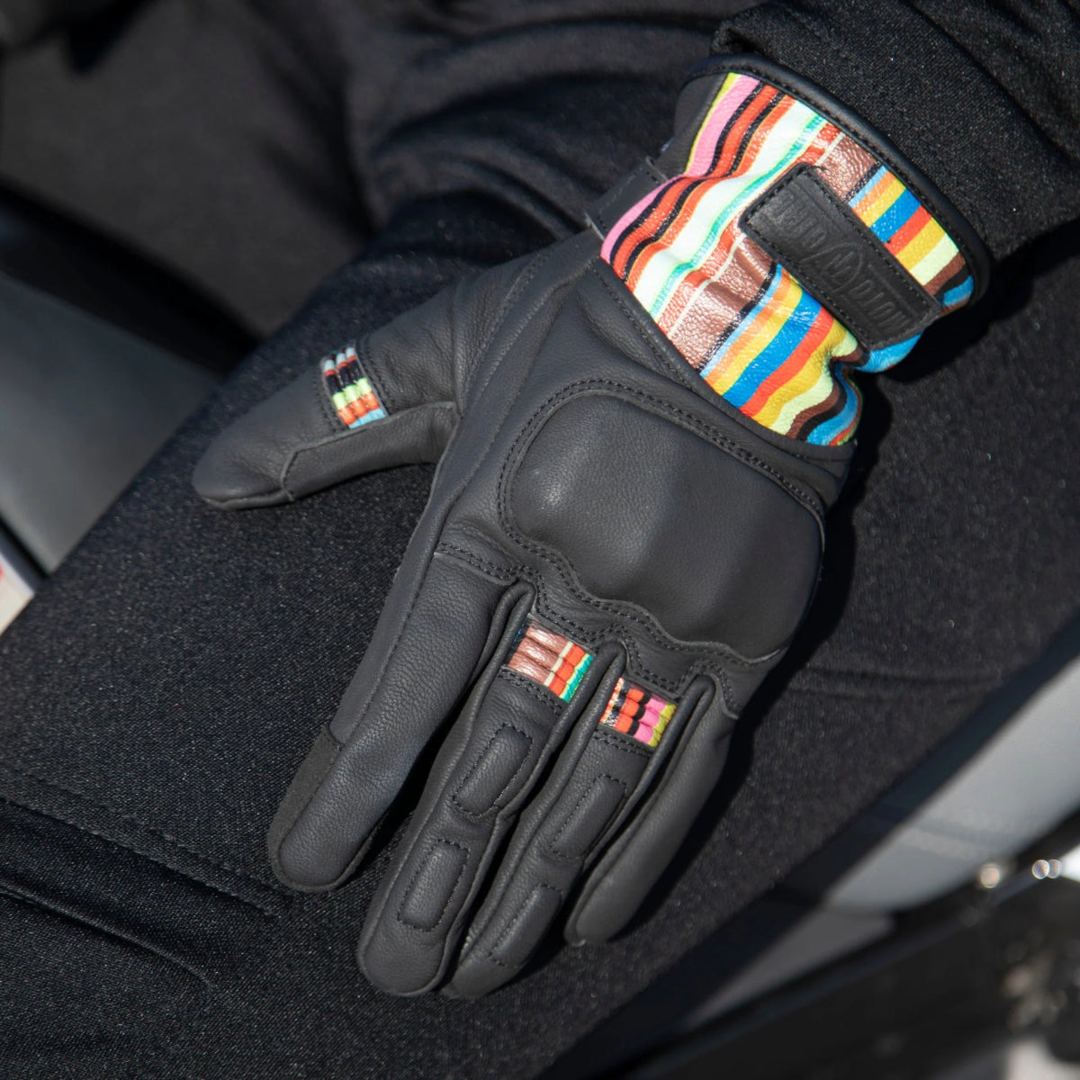 MotoGirl Bessie Gloves in Stripe