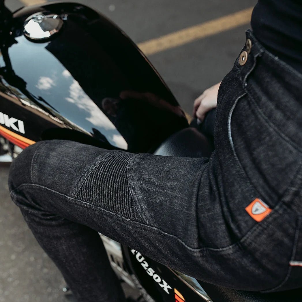 MotoGirl Ellie Women's Motorcycle Jeans in Black | Veloce Club
