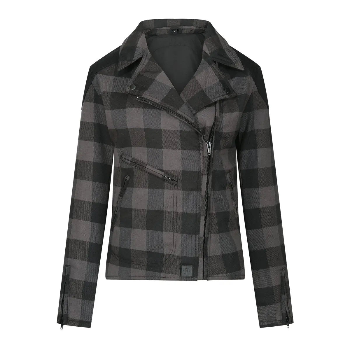 MotoGirl Jessie Flannel Jacket in Grey