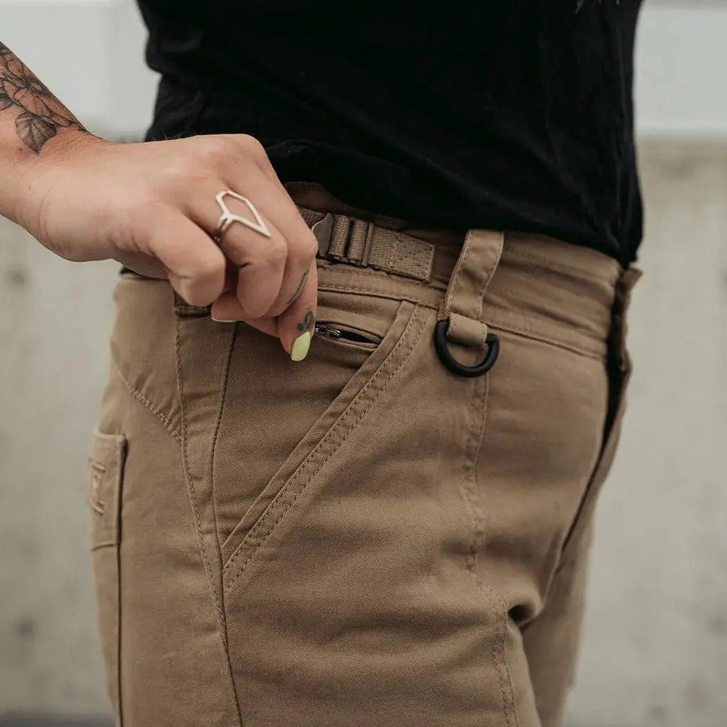 MotoGirl Lara Cargo trousers in Beige
