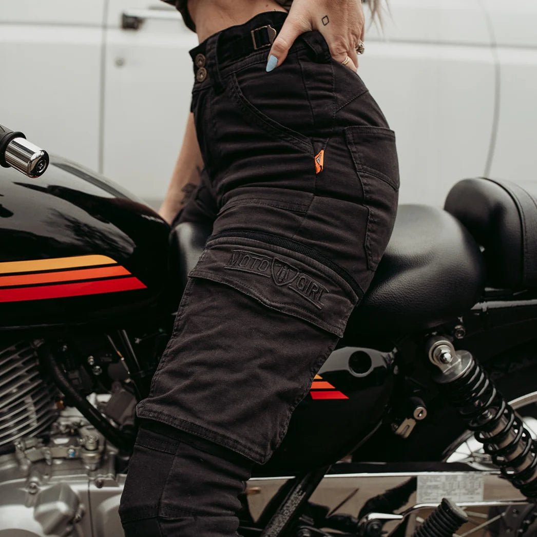 MotoGirl Lara Cargo trousers in Black
