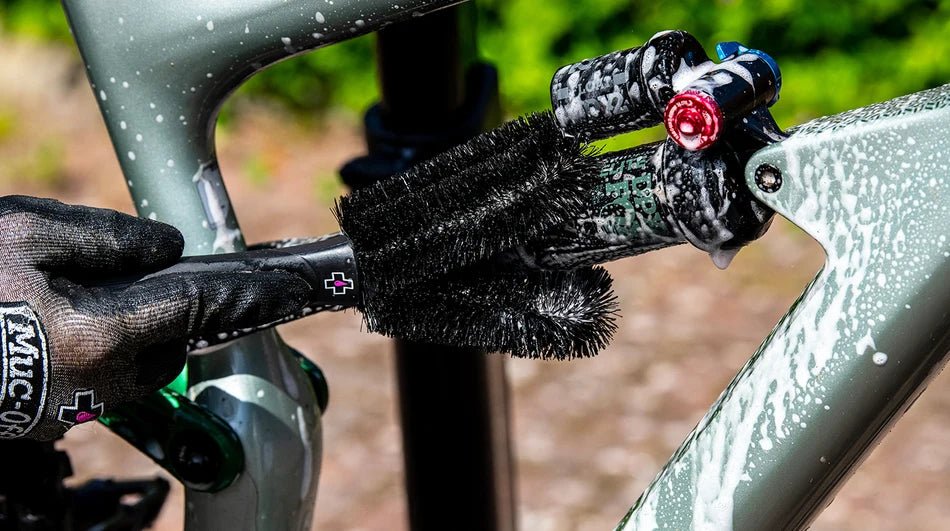 Muc-Off Two Prong Brush for Hard-to-Reach Dirt | Veloce Club