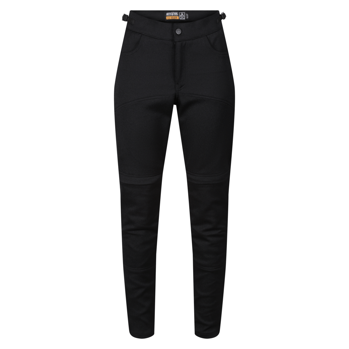 MotoGirl Nimi Zip Trousers in Black available at Veloce Club
