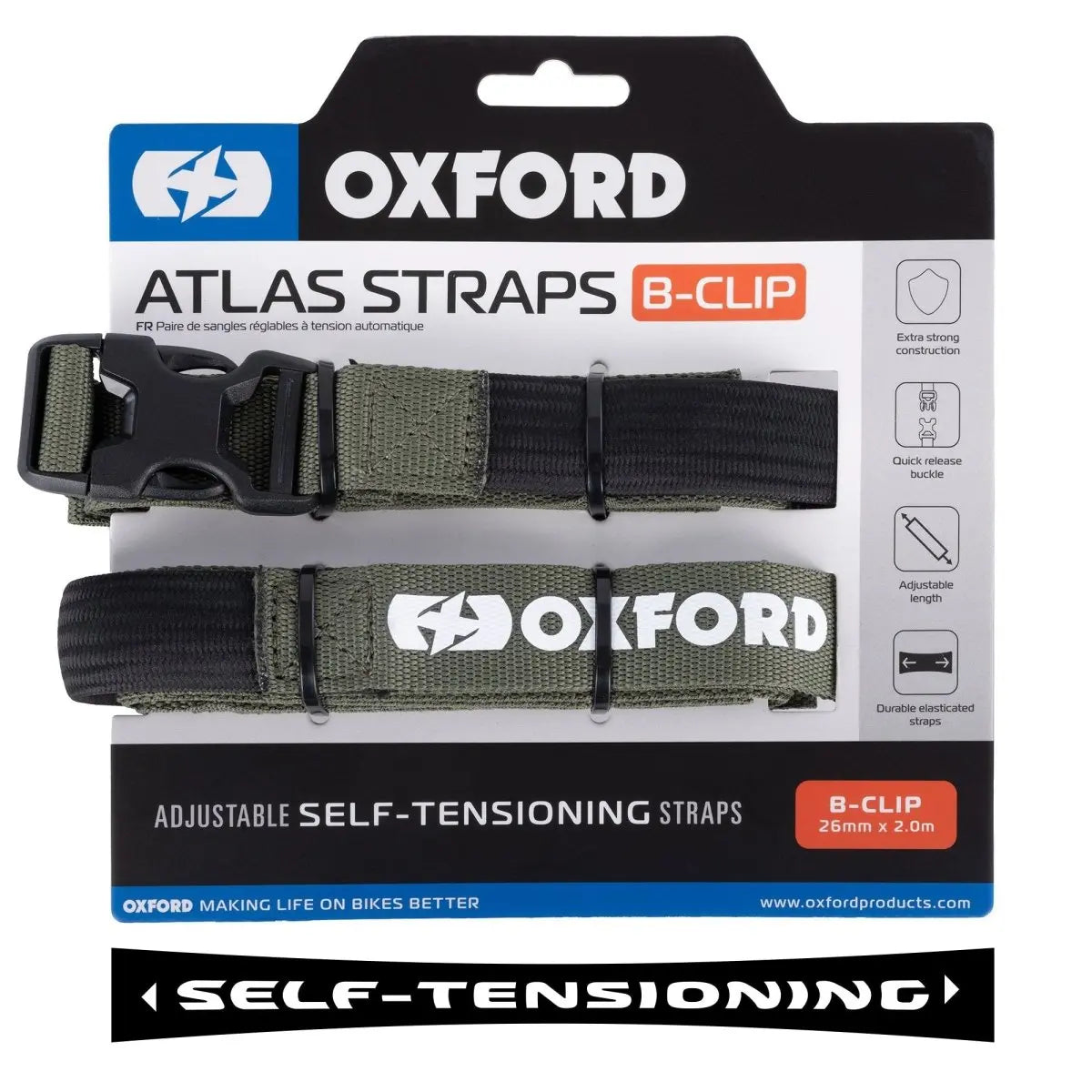 Oxford Atlas B - Clip 17mm x 2M Lichen (Pair)