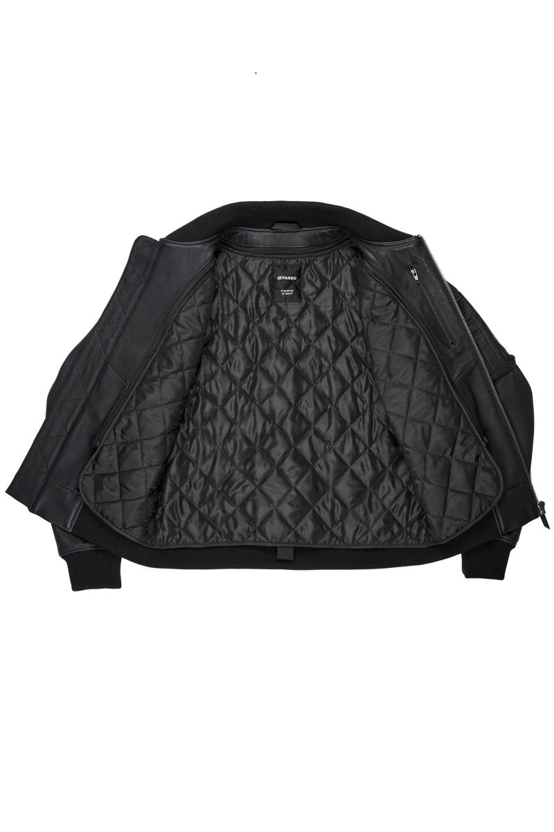 Pando Moto Falcon Leather Aviator Jacket - Black | Veloce Club