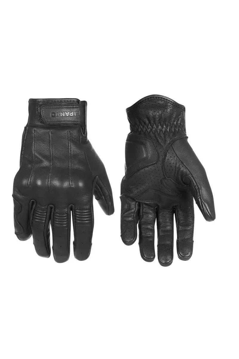 Pando Moto Ivy Leather Summer Motorcycle Gloves - Black | Veloce Club