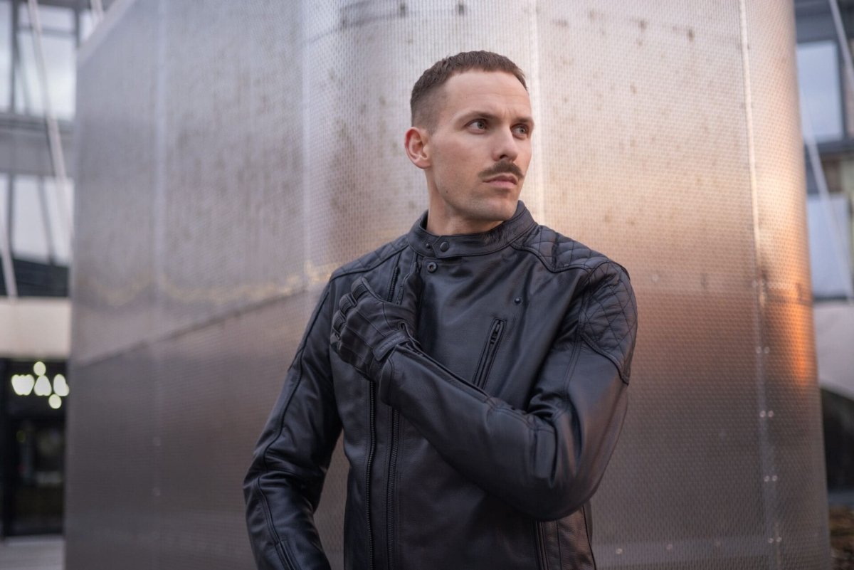 Pando Moto Ivy Leather Summer Motorcycle Gloves - Black | Veloce Club