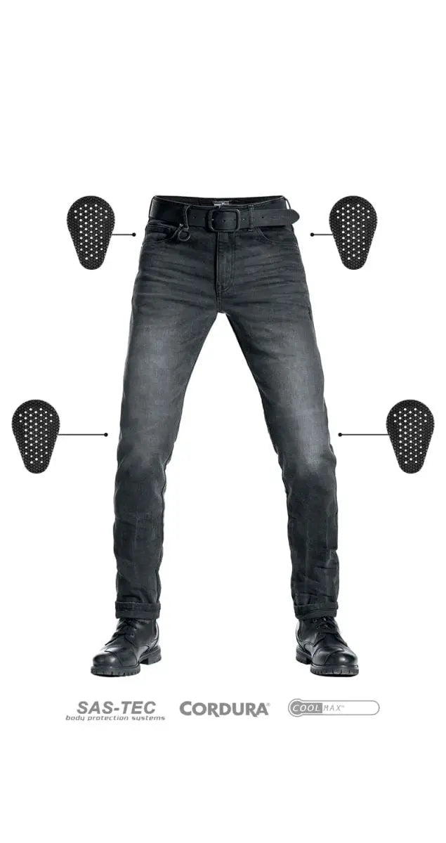 Pando Moto Robby Slim Jean in Black | Veloce Club