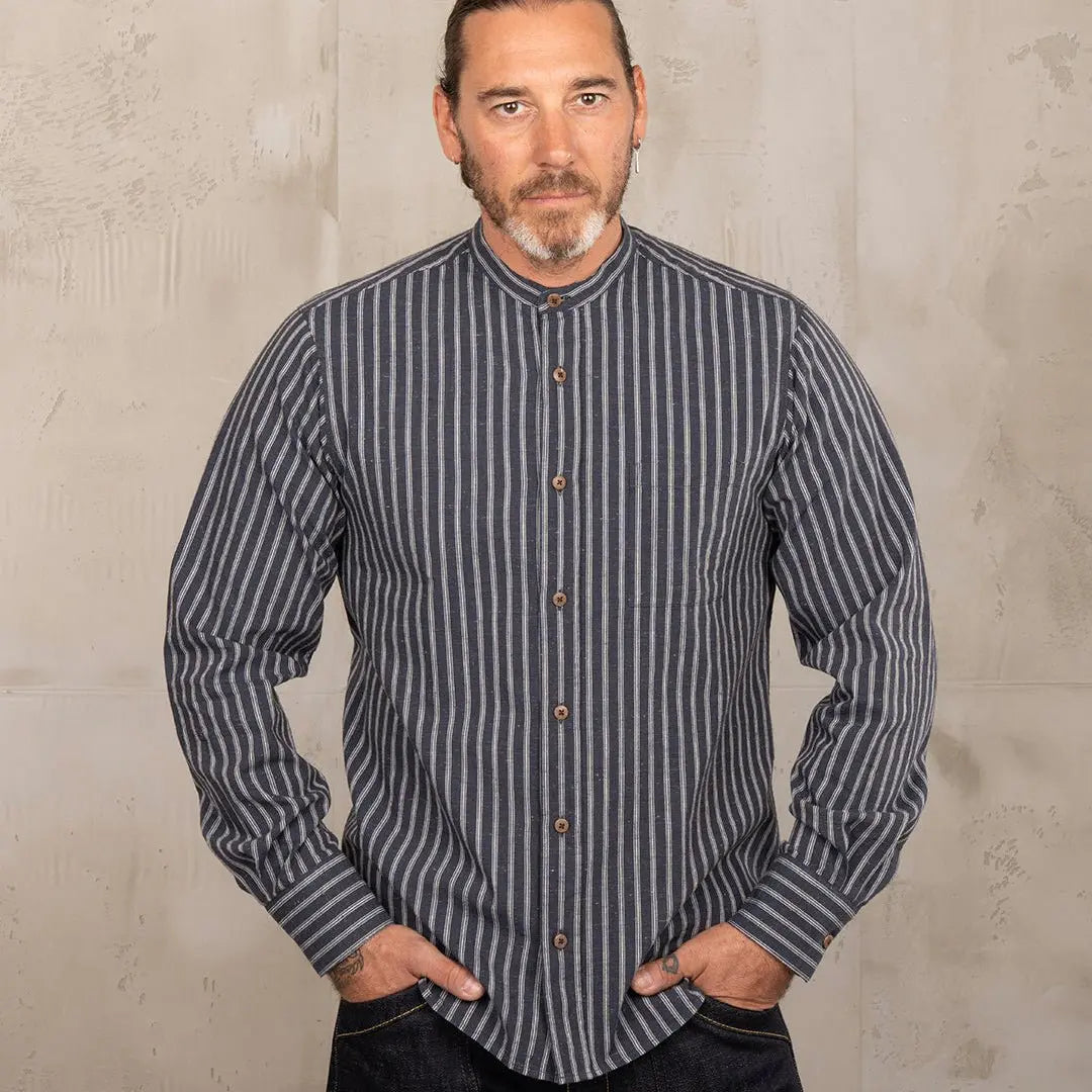 Pike Brothers 1923 Buccanoy Shirt Beppu Blue - available at Veloce Club