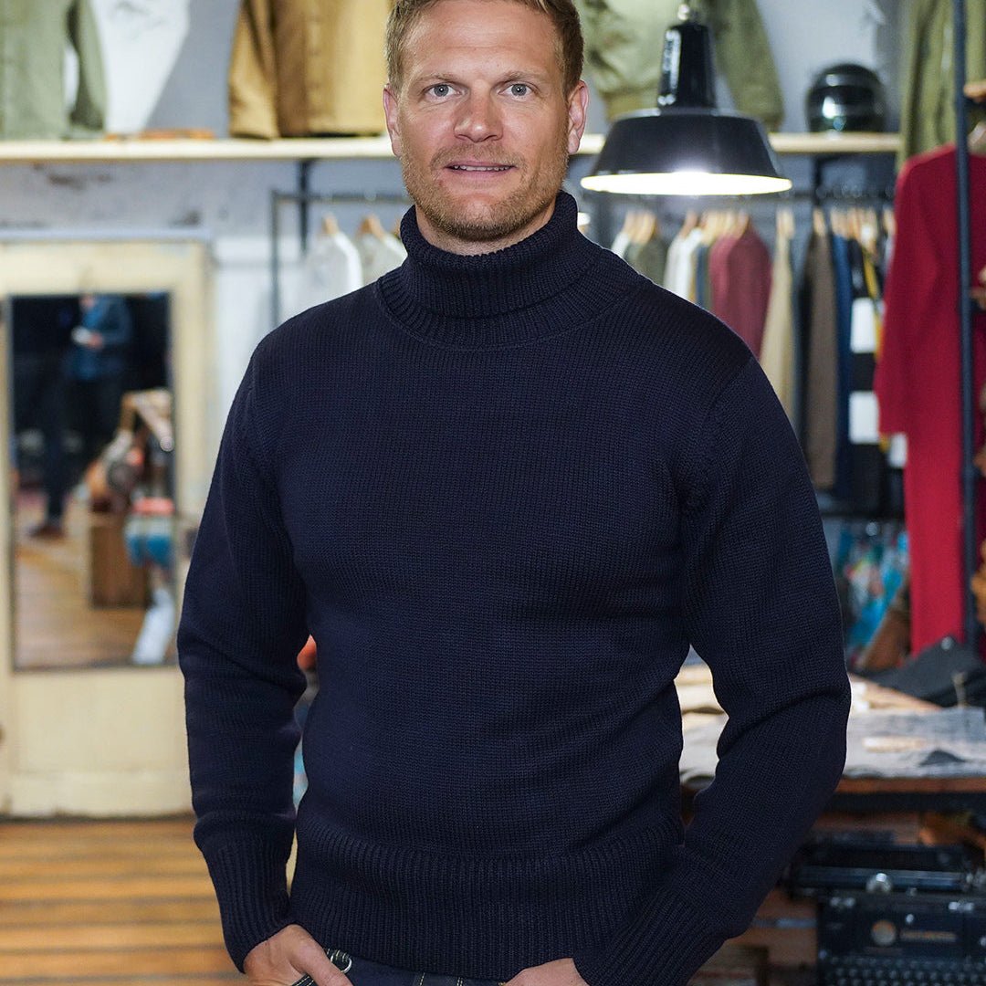 Pike Brothers 1923 Turtle Neck Dark Navy | Veloce Club
