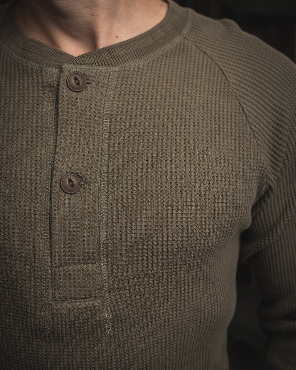 Pike Brothers 1936 Waffle Shirt Army - available at Veloce Club