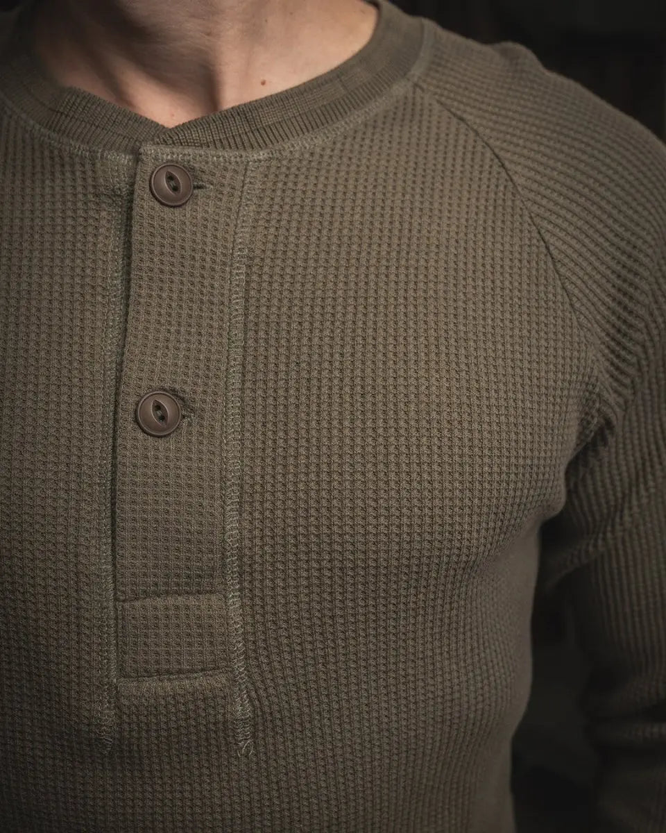 Pike Brothers 1936 Waffle Shirt Army - available at Veloce Club
