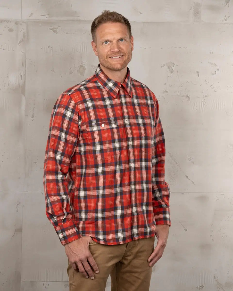 Pike Brothers 1937 Roamer Shirt Red Flannel - available at Veloce Club