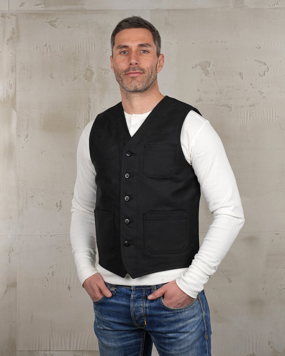 Pike Brothers 1937 Roamer Vest Elephant Skin Black | Veloce Club