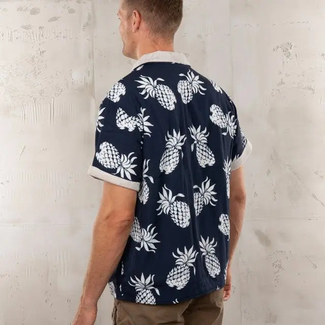 Pike Brothers 1961 Cabana Shirt Entrega Blue - available at Veloce Club