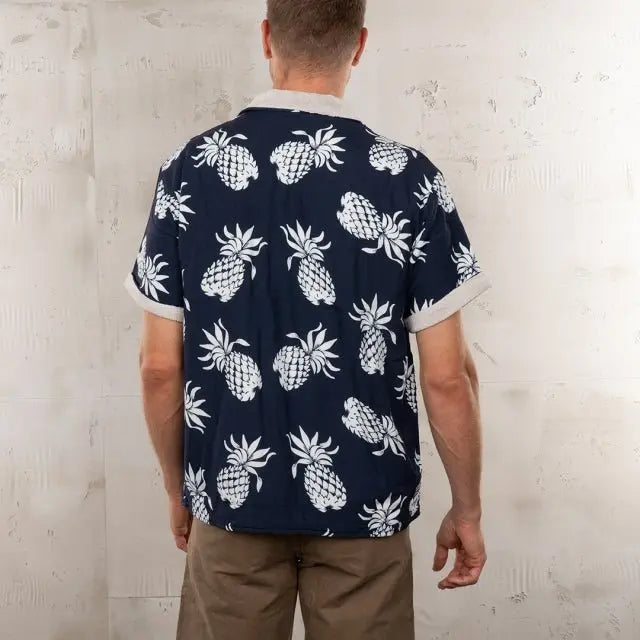 Pike Brothers 1961 Cabana Shirt Entrega Blue - available at Veloce Club