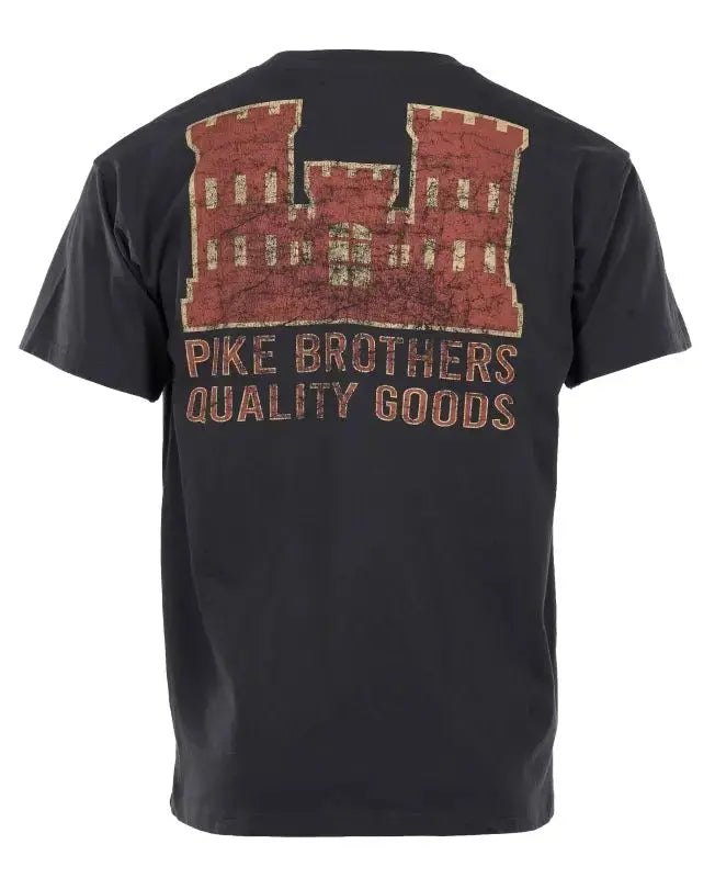 Pike Brothers 1969 Sports T-shirt Red Castle Logo - available at Veloce Club