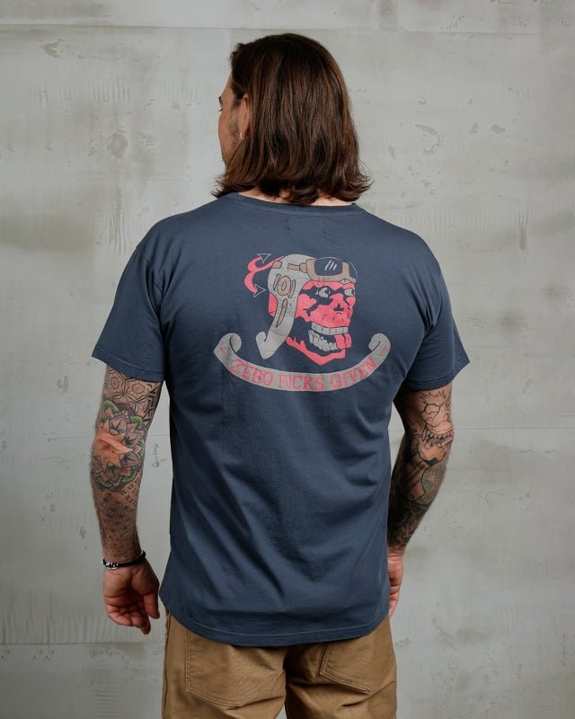 Pike Brothers 1969 Sports Tee Zero Fucks Given Petrol | Veloce Club