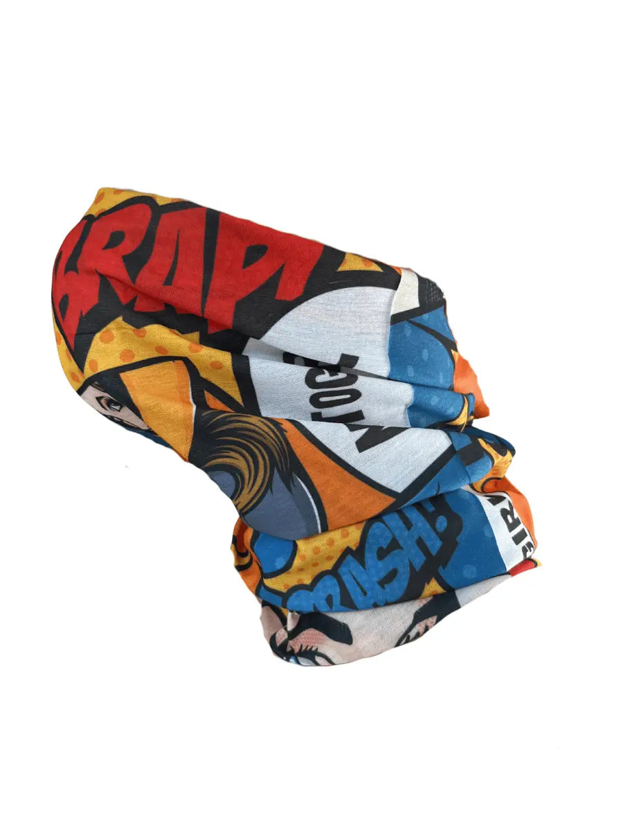 MotoGirl Pop Art Neck tube available at Veloce Club