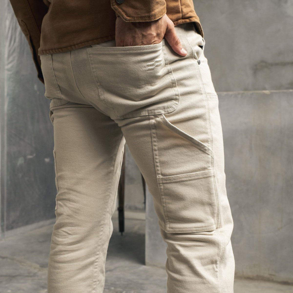 Silk Road Carpenter Motorcycle Trousers in Off white