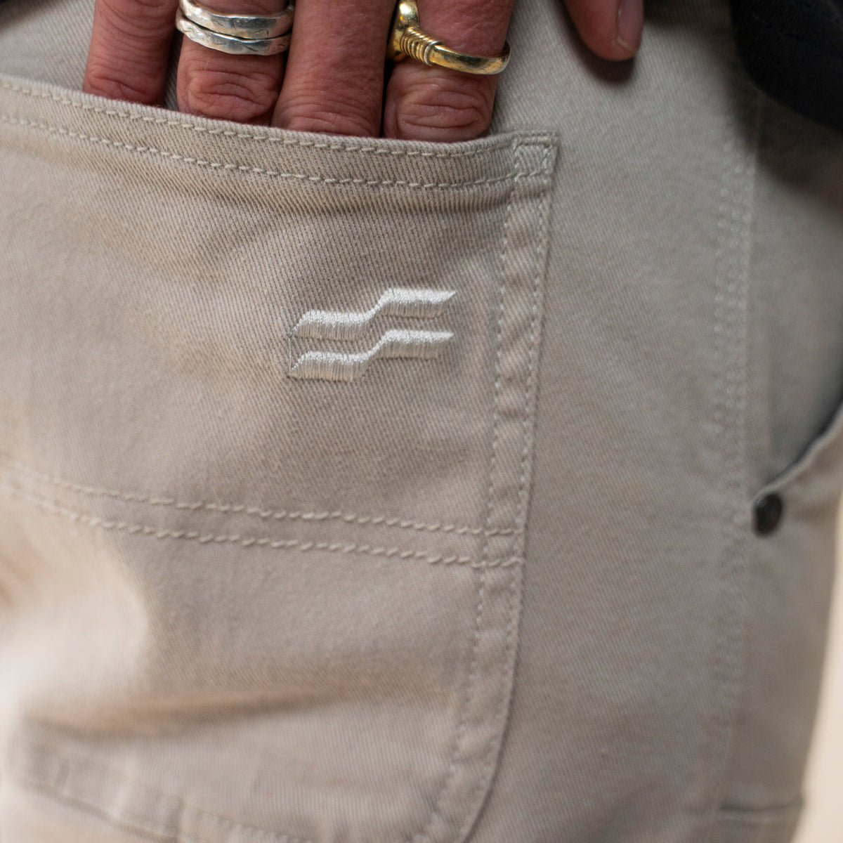Silk Road Carpenter Motorcycle Trousers in Off white