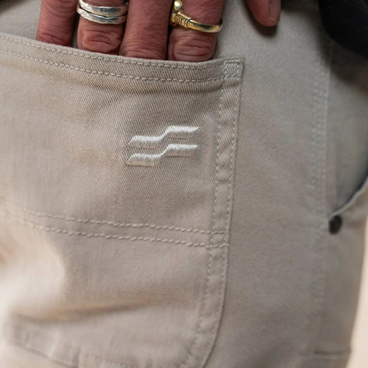 Silk Road Carpenter Motorcycle Trousers in Off white
