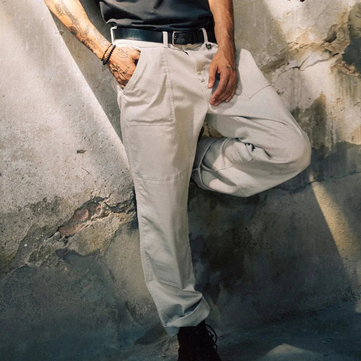 Silk Road Dispatch Motorcycle Trousers in Off-white