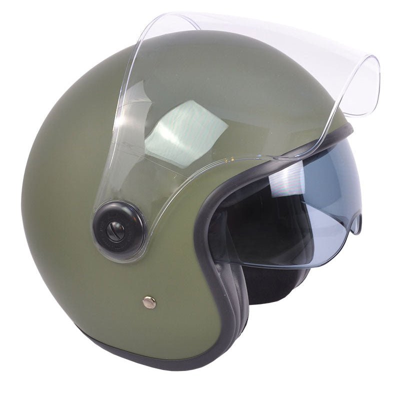 By City The City Open Face Motorcycle Helmet in Matt Green