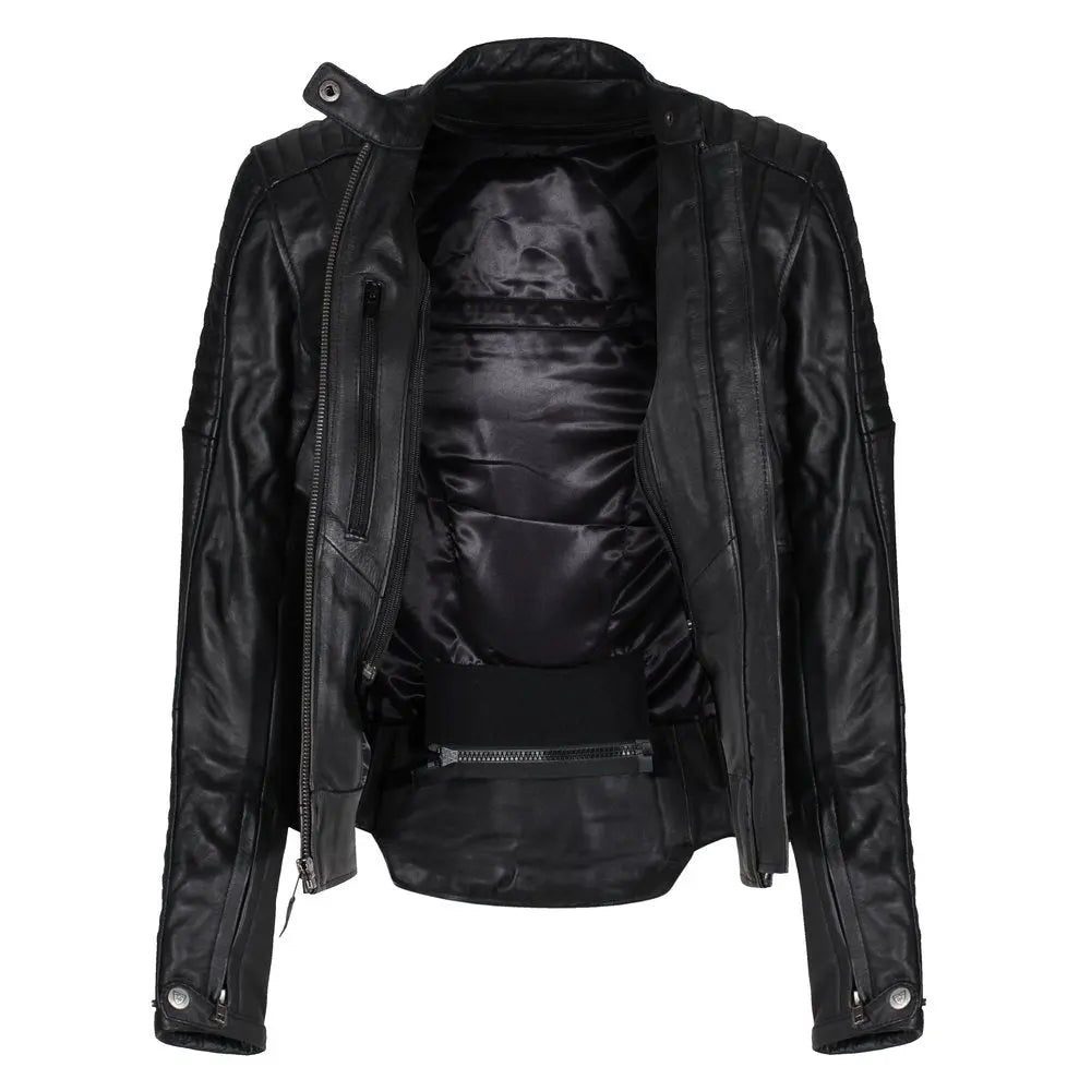 MotoGirl Valerie Leather Jacket in Black | Veloce Club