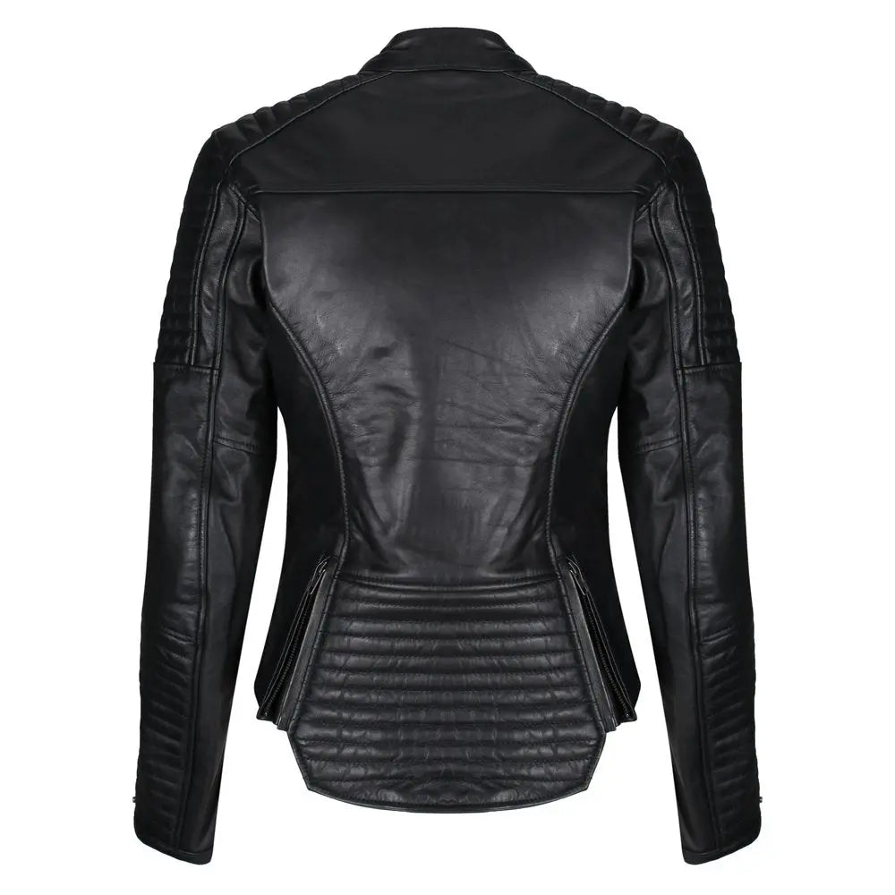 MotoGirl Valerie Leather Jacket in Black | Veloce Club