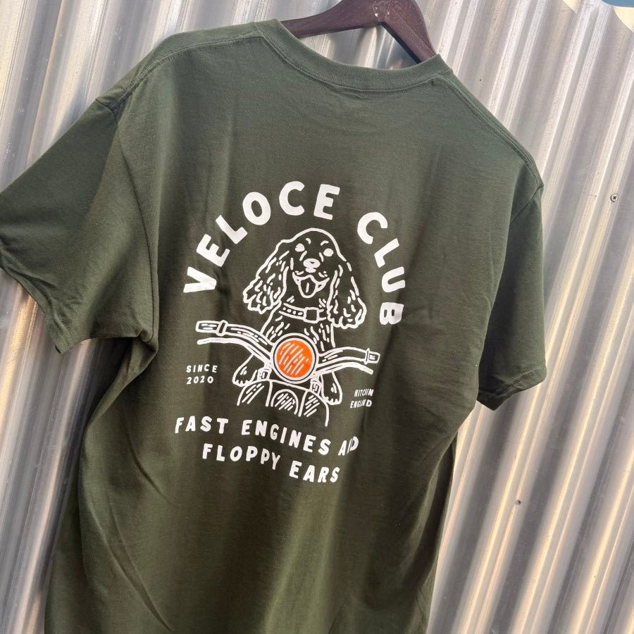Veloce Club Fast Engines & Floppy Ears T-shirt in green