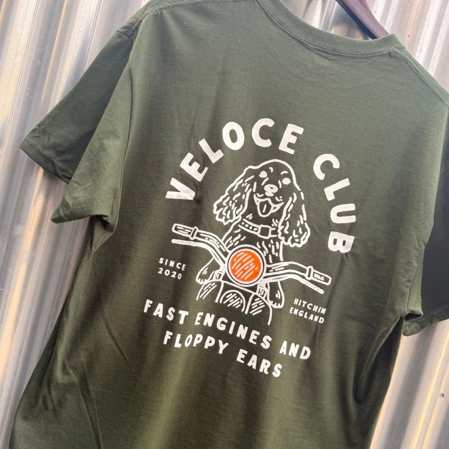 Veloce Club Fast Engines & Floppy Ears T-shirt in green