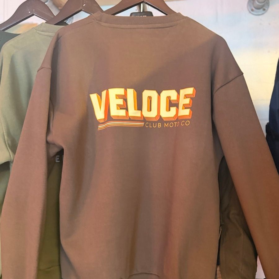 Veloce Club Malibu Motorcycle Sweatshirt in Brown