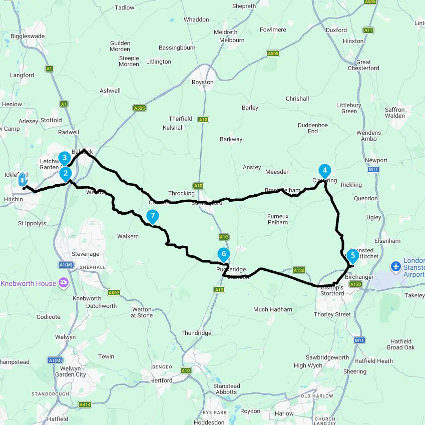 Veloce Club to Goldtop and back 54mile GPX Route