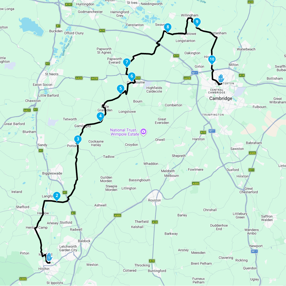 Veloce Club to Stir Cambridge 50mile GPX Route