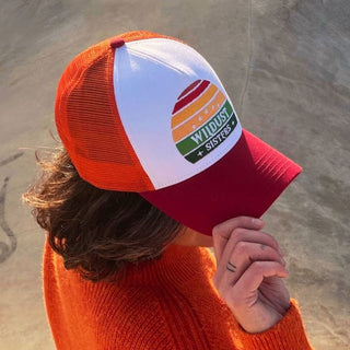 Wildust Sisters Miami Women's Trucker Cap in Red - available at Veloce Club