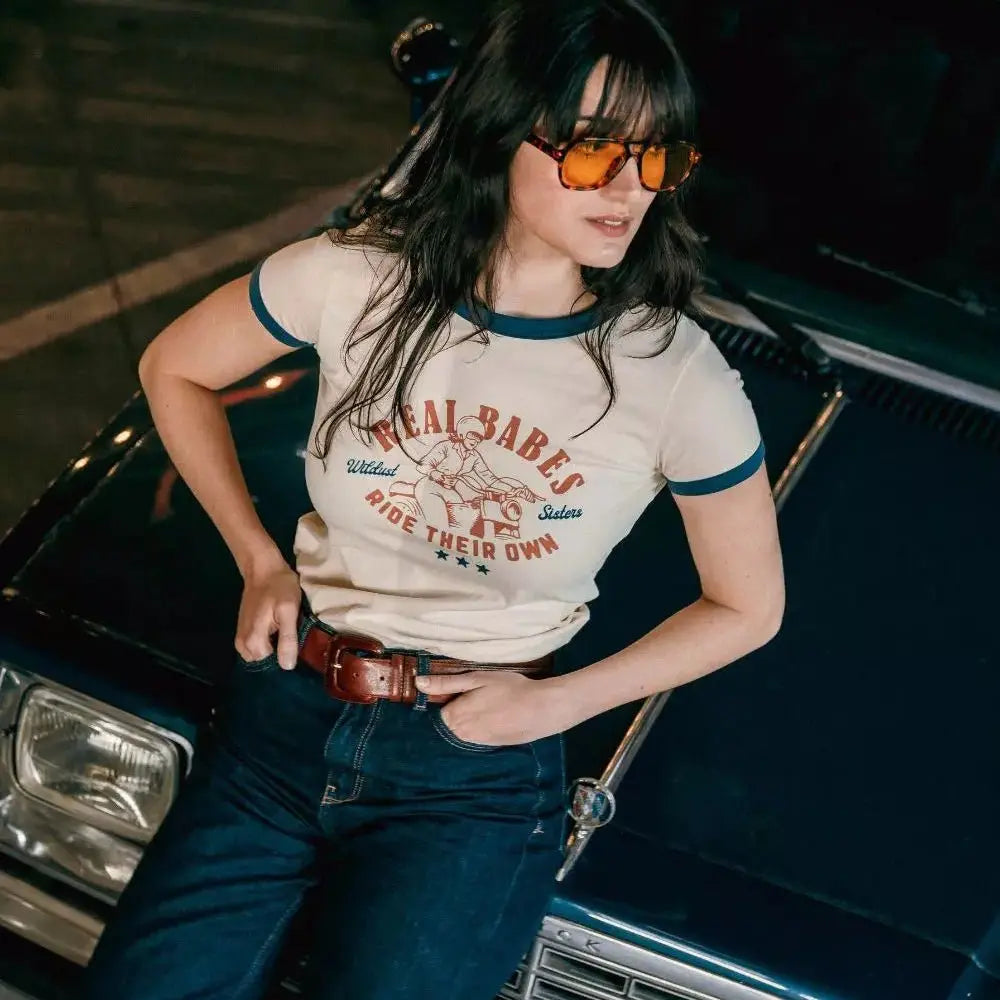 Wildust Sisters Real Babes Ringer T-Shirt | Veloce Club