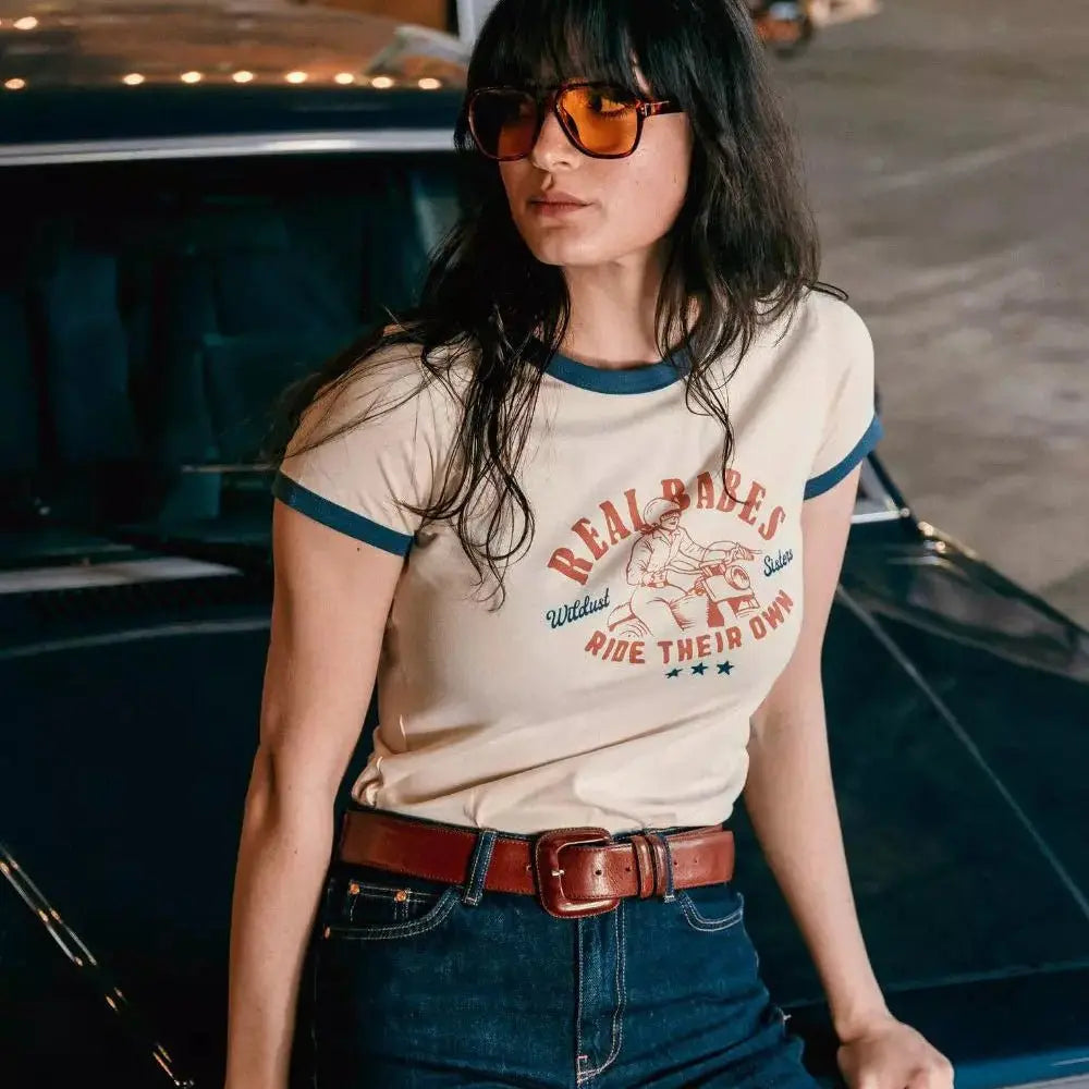 Wildust Sisters Real Babes Ringer T-Shirt | Veloce Club