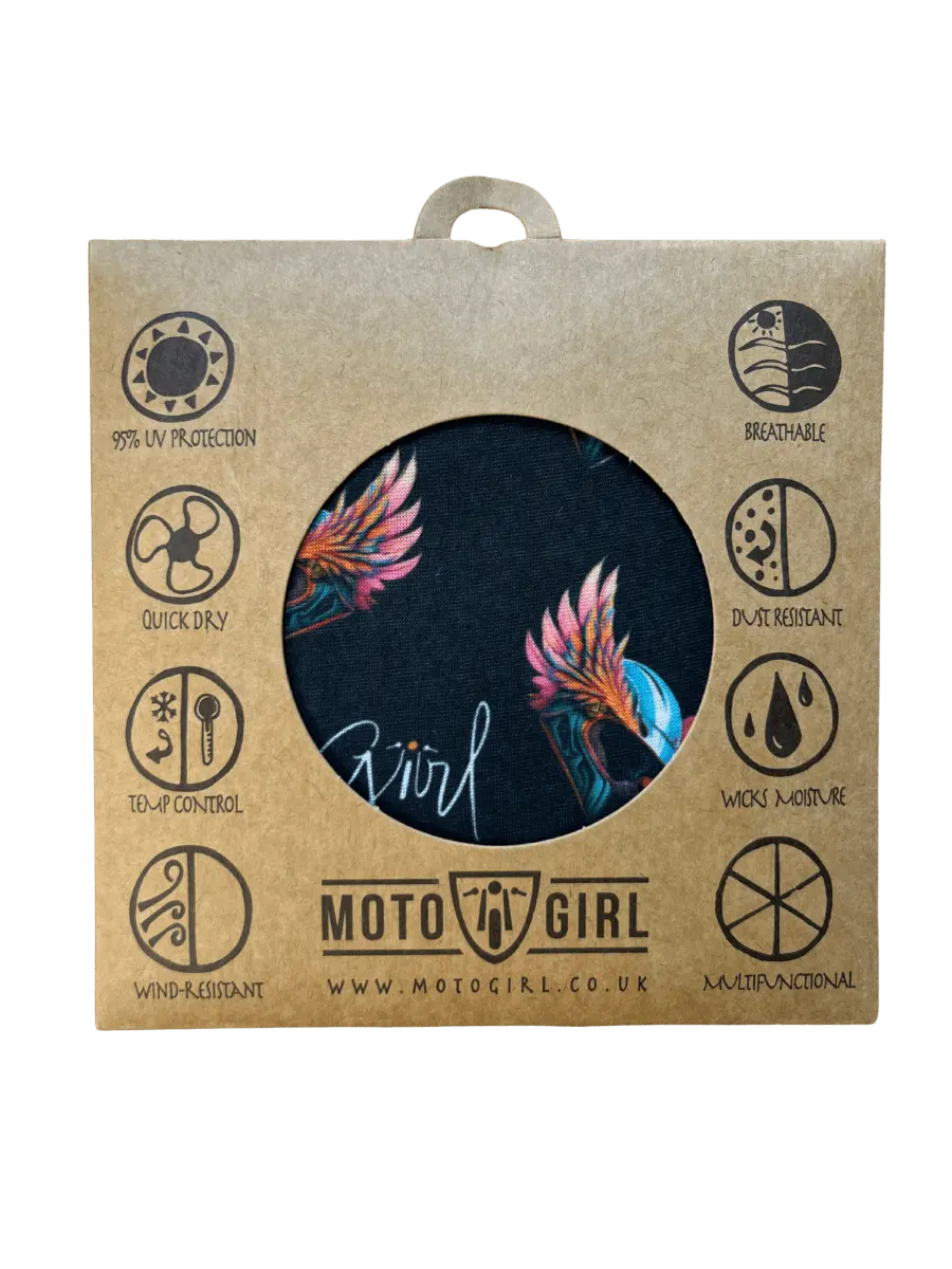 MotoGirl Wings Neck tube available at Veloce Club