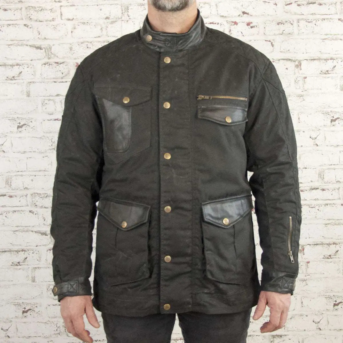 Age of Glory Mission Waxed Cotton Jacket in Black