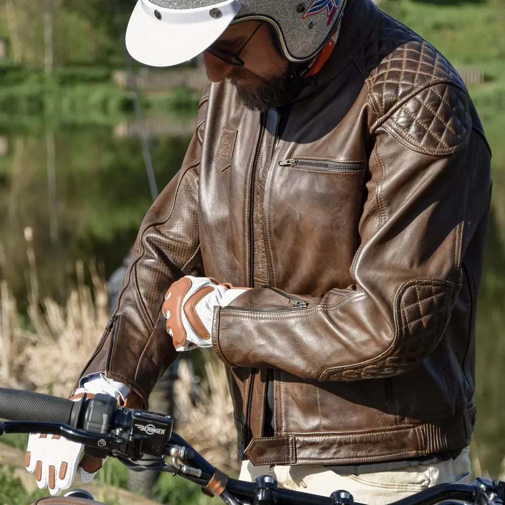 Age Of Glory Rogue Leather Jacket in Brown