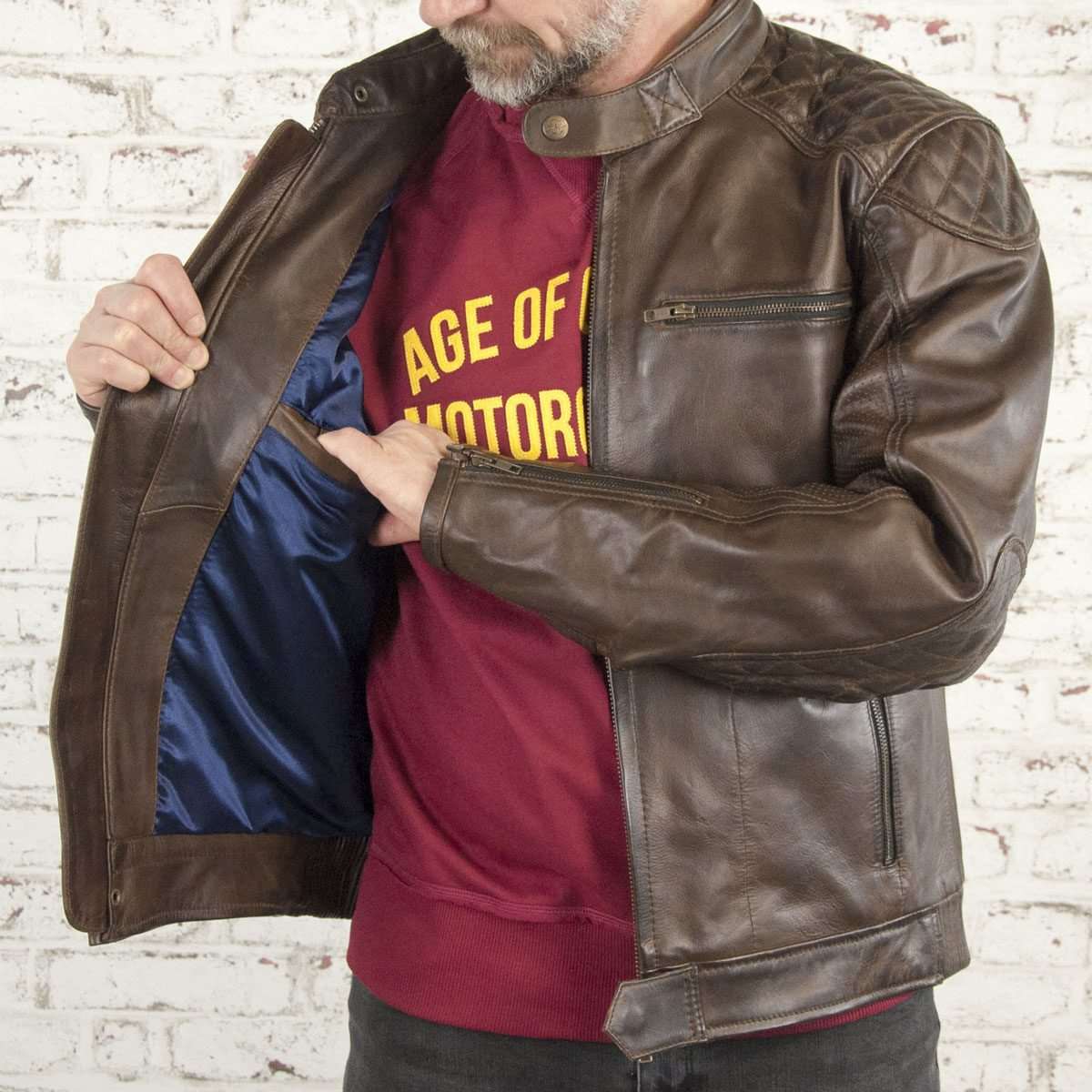 Age Of Glory Rogue Leather Jacket in Brown