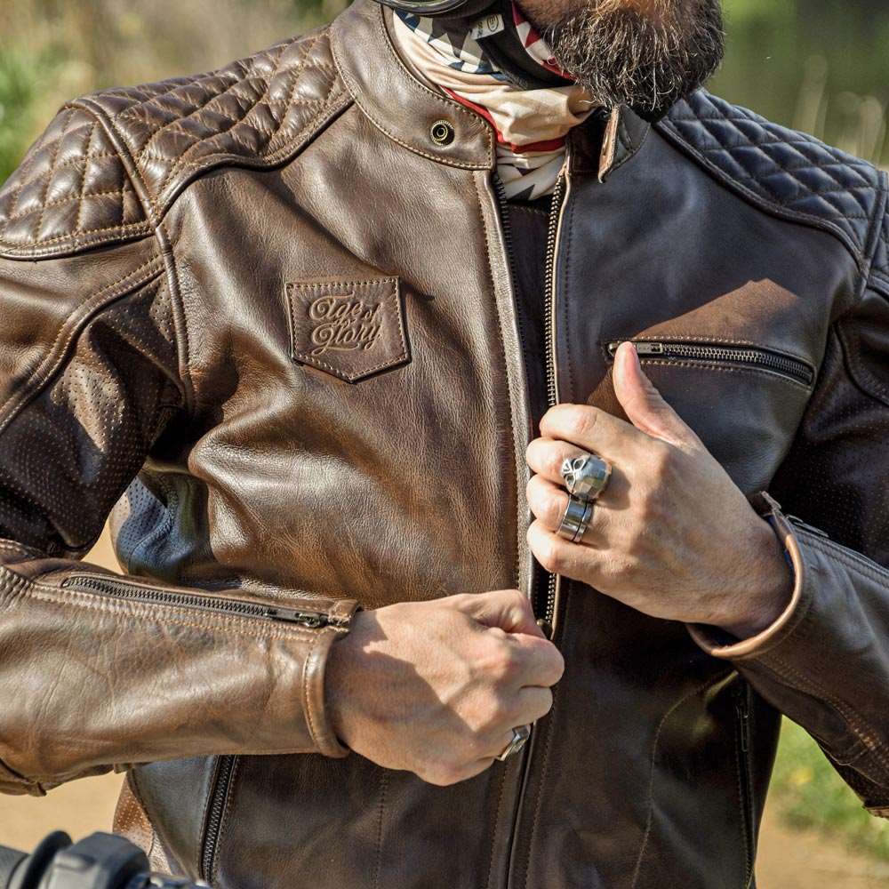 Age Of Glory Rogue Leather Jacket in Brown