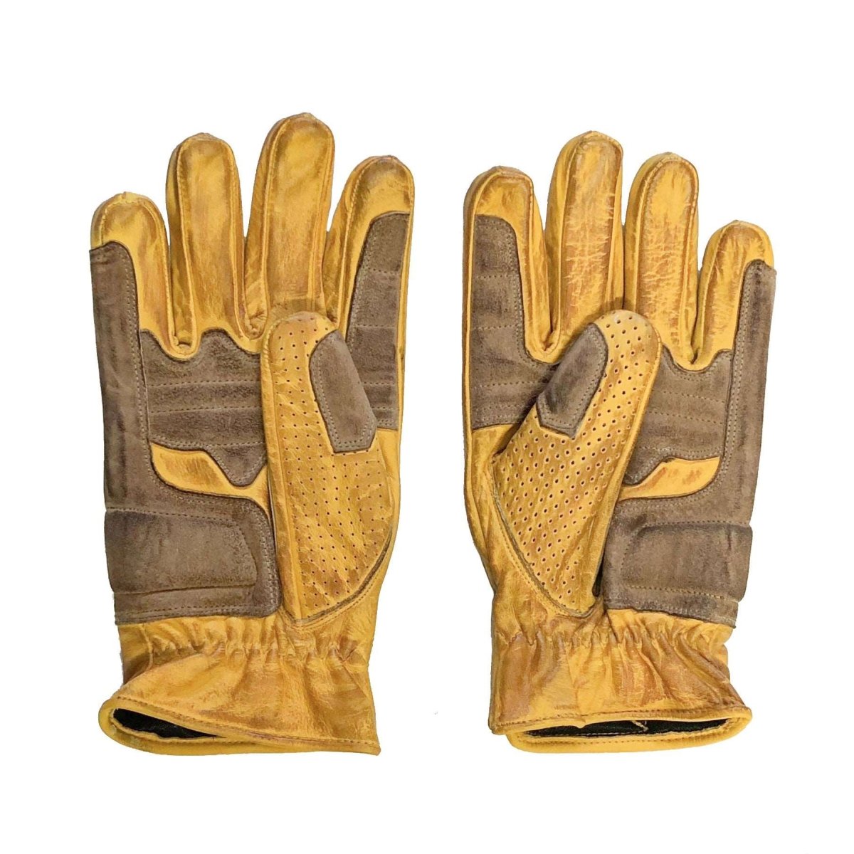 Age of Glory Rover Leather CE Gloves in Waxed Yellow