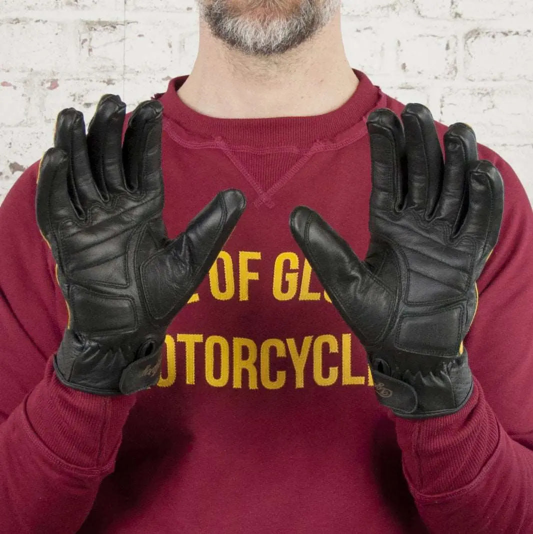 Age of Glory Victory Leather Gloves in Black | Veloce Club