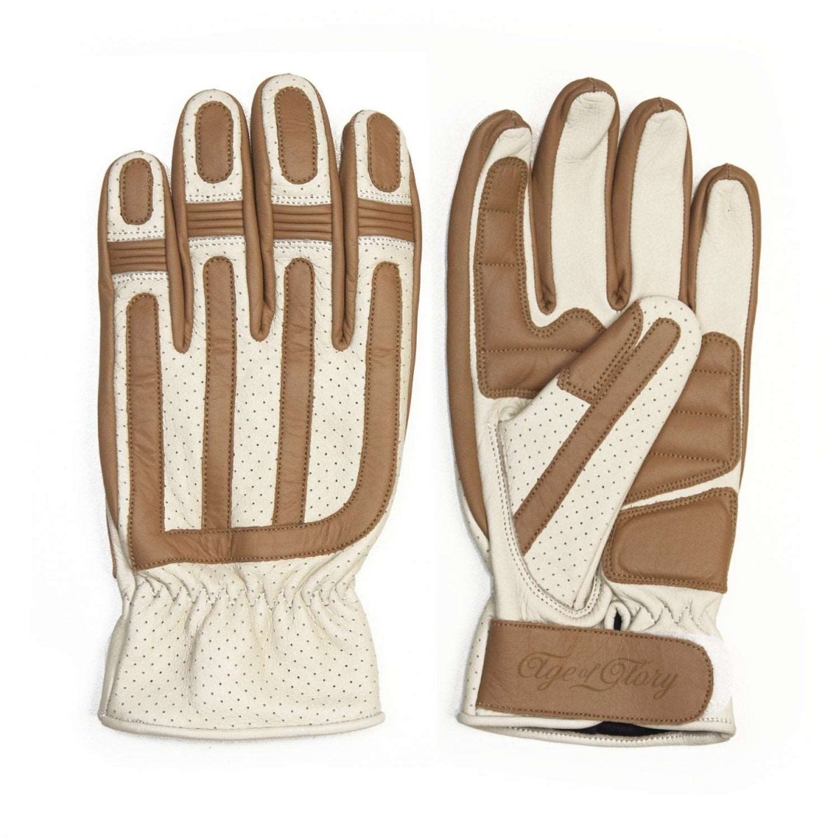Age of Glory Victory Leather CE Gloves in Cream and Caramel
