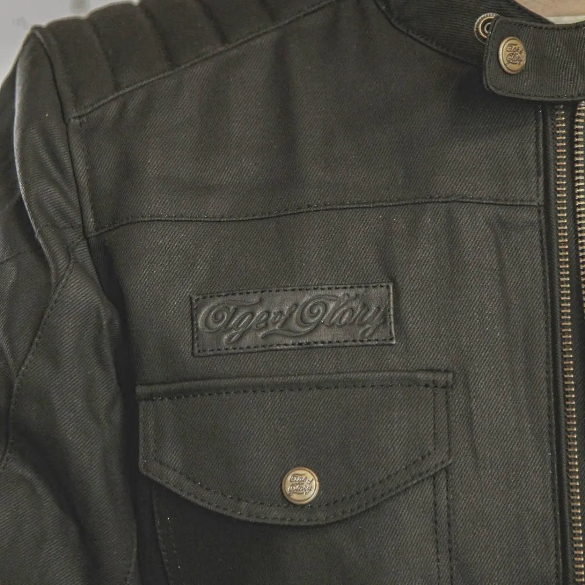 Age of Glory Worker Coated Denim Jacket in Black | Veloce Club