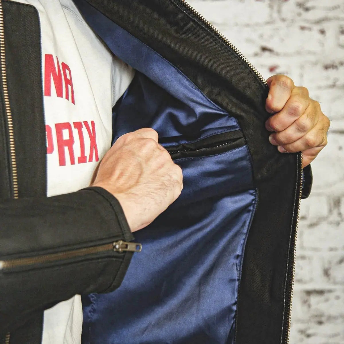 Age of Glory Worker Coated Denim Jacket in Black